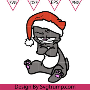 Grumpy Christmas Cat SVG, Grumpy Cat Hat Santa Claus SVG, Grumpy SVG