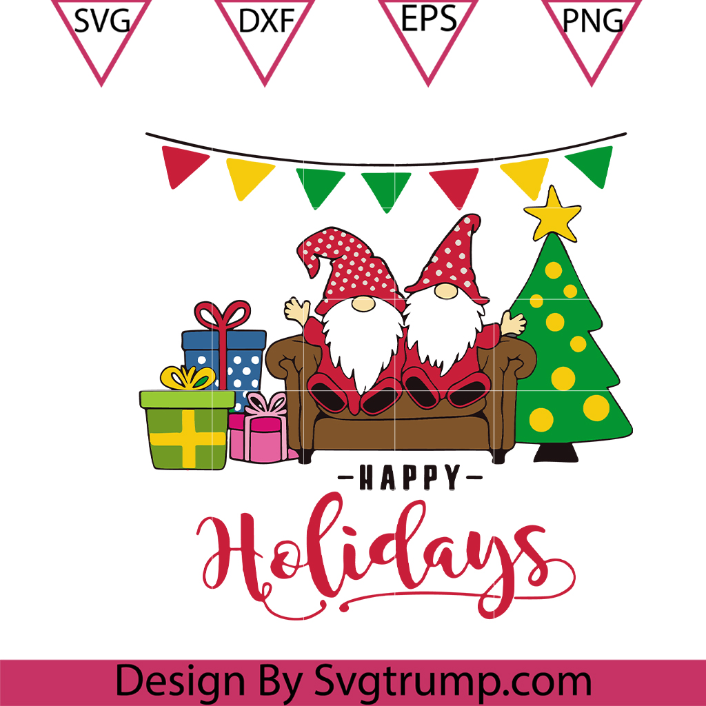 Happy Holiday Gnomes Hello Svg, Santa Claus Svg, Christmas Tree Svg 3 Happy Holiday Gnomes Hello Svg, Santa Claus Svg, Christmas Tree Svg