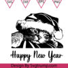 Happy New Year Cat Hat Christmas Svg, Cat Eye Hat Christmas Svg