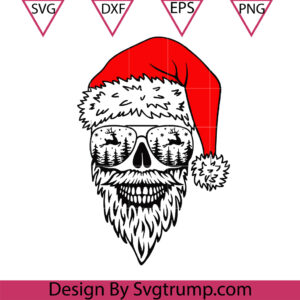 Hat Santa Skull Reindeer SVG, Naughty SVG, Santa Christmas Skull SVG