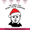 He Sees You Michael Myers Santa Hat Svg Christmas Michael Myers Svg