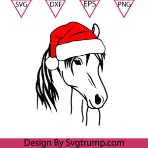Horse Santa Hat Funny Svg, Horse Christmas Svg, Christmas Svg
