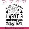 I Want A Unicorn For Christmas Svg, Unicorn Christmas Svg, Unicorn Santa Svg
