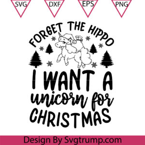 I Want A Unicorn For Christmas Svg, Unicorn Christmas Svg, Unicorn Santa Svg