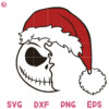 Jack Face Christmas Svg, Jack Horror Christmas Svg, Jack Hat Santa Svg