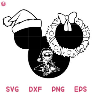 Jack Skellington Mouse Christmas Svg, Cartoon Christmas Svg