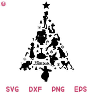 Jungle Christmas Tree Svg, Jungle Disney Santa Christmas Svg, Jungle Svg