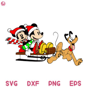 Mickey and Minnie Sleigh Svg, Mickeys Very Merry Christmas