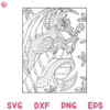 Magic Book Dragon Svg Mandala Dragon Svg Dragon Christmas Svg