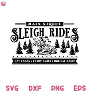 Main Street Sleigh Rides Christmas Svg, Disney Christmas Svg, Rides Christmas Svg