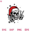 Skeleton Christmas Hello Svg, Christmas Head Skull Svg