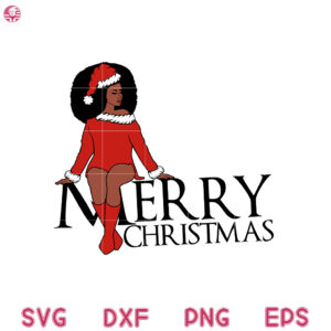 Merry Christmas Black Woman Svg, Afro Woman Merry Christmas, African American Woman Svg