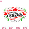 Merry Christmas Leaves Svg Christmas Cut File Svg Leaves Santa Svg