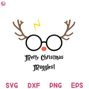 Merry Christmas Muggles Svg, Harry Reindeer Svg, Harry Christmas File Svg