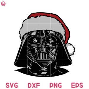 Merry Christmas Santa Hat Darth Vader Svg, Christmas Character Svg, Christmas Squad Xmas Svg