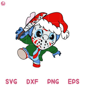 Stitch Michael Myers Christmas Svg, Stitch Mask Christmas Hat Christmas Svg