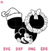 Mickey Christmas Ears Wreath Svg Cartoon Wreath Ears Svg