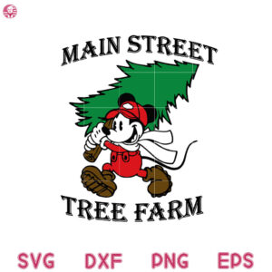 Mickey Main Street Tree Farm Svg, Mickey Mouse Tree Farm Svg, Mickey Christmas Tree Svg