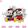 Mickey Minnie Christmas Lights SVG Mickey Cute Santa Hat SVG