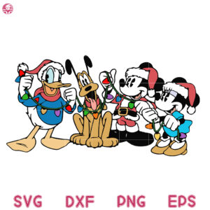 Mickey And Friends Christmas Pluto Svg, Mickey Mouse Carols Santa, Mickey Mouse