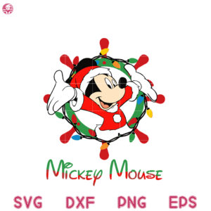 Mickey Mouse Garland Svg, Disney Mickey Christmas Lights Svg