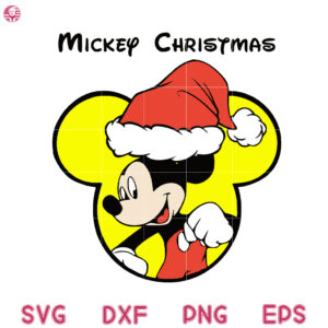 Mickey Mouse Christmas Hat Svg, Mickey Santa Hat Svg, Disney Christmas Svg