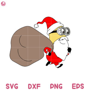 Minion Santa Gift Bags Svg, Christmas Character Svg