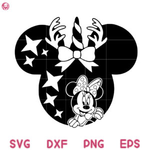 Minnie Christmas Princess Svg, Reindeer Hord Ears Svg