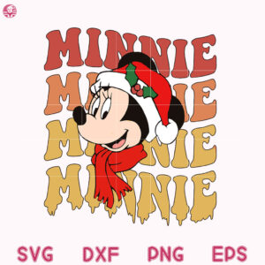 Minnie Head Santa Hat Christmas Svg, Minnie Merry Christmas Svg, Minnie Hat Svg