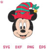 Minnie Elf Hat Square Svg, Christmas Elf Hat Head Svg, Disney Elf Hat Svg