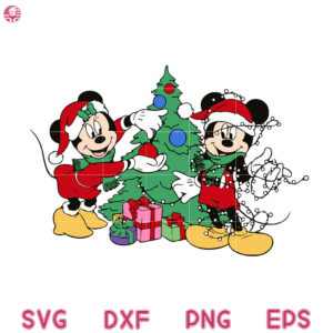 Minnie Tree Christmas Lights Friend SVG, Mickey Christmas Friend SVG