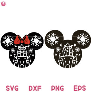 Mouse Ears Christmas Castle Svg, Layered Mouse Ears Castle Svg