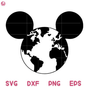 Mouse Earth Cartoon Svg, Disney Kids Earth Svg, Mouse Earth Svg