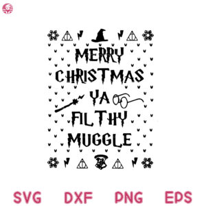 Muggle Christmas Svg, Harry Potter Christmas Svg, Muggle Merry Svg