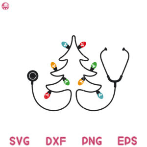 Nurse Christmas Tree Svg, Stethoscope Christmas Svg, Nurse Life Svg, Nursing Svg
