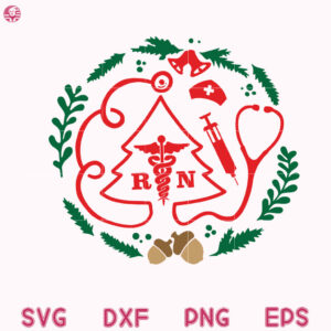 Nurse Christmas Wreath Svg, Nurse Christmas Svg, Nurse Svg