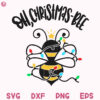Oh Christmas Bee Svg, Cute Bee Chrsitmas Lights Tree Funny Svg