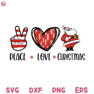 Peace Love Christmas Santa Svg, Peace Love Santa Svg, Peace Svg