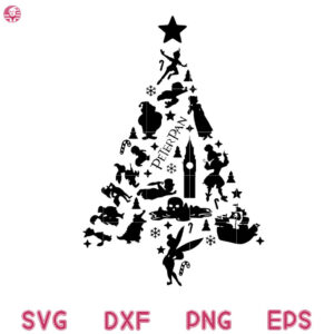 Peter Pan Christmas Tree Svg, Peter Pan Santa Svg, Peter Pan Christmas Svg