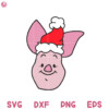 Piglet Santa Hat Svg Piglet Hat Christmas Svg Piglet Merry Christmas Svg