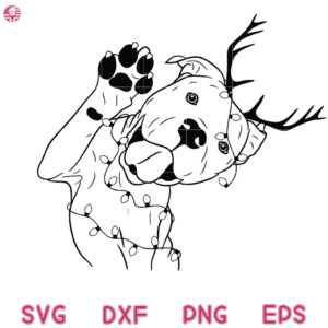 Pitbull Christmas Reindeer Hord Svg, Pitbull Reindeer Hord Svg, Pitbull Xmas Pajamas Svg