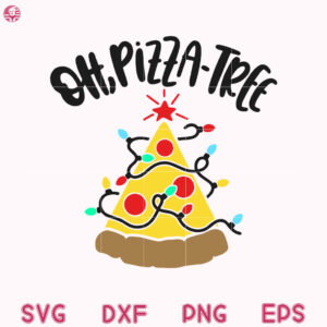 Pizza Christmas Svg, Oh PIZZA Tree Chrsitmas Lights Tree Svg, Funny Pizza Svg