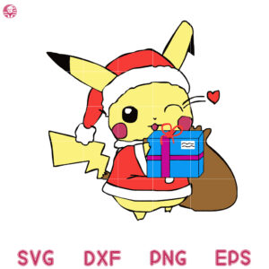 Pokemon Christmas Huge Gift And Gift Bag Svg, Pokemon Santa Hat Svg