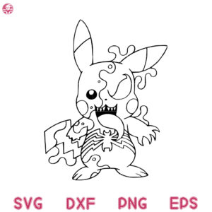 Pokemon Venom Svg, Pokemon Marvel Svg, Pikachu Venom Christmas Svg