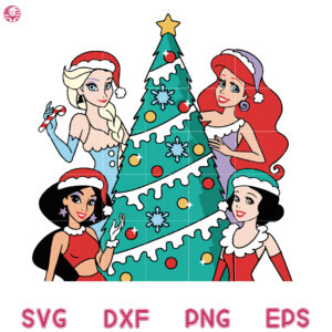 Princess Christmas Tree Svg, Christmas Aurora Svg