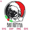 Pug Bah Hum Pug Christmas Svg, Christmas Pug Svg, Bah Hum Bug Svg