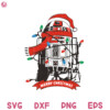 R2D2 Christmas Lights Svg, R2D2 Lights Hat Santa Svg