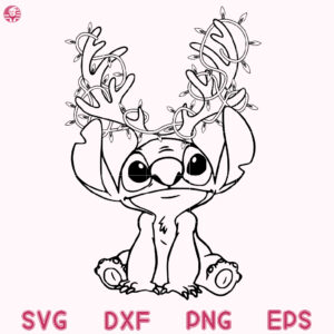 Stitch Reindeer Christmas Svg, Stitch Hat Reindeer, Stitch Hat Christmas