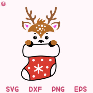 Reindeer Face Socks Svg, Bundle Christmas Reindeer