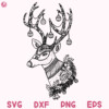 Reindeer Zentangle Svg, Reindeer With Mandala, Christmas Wreath